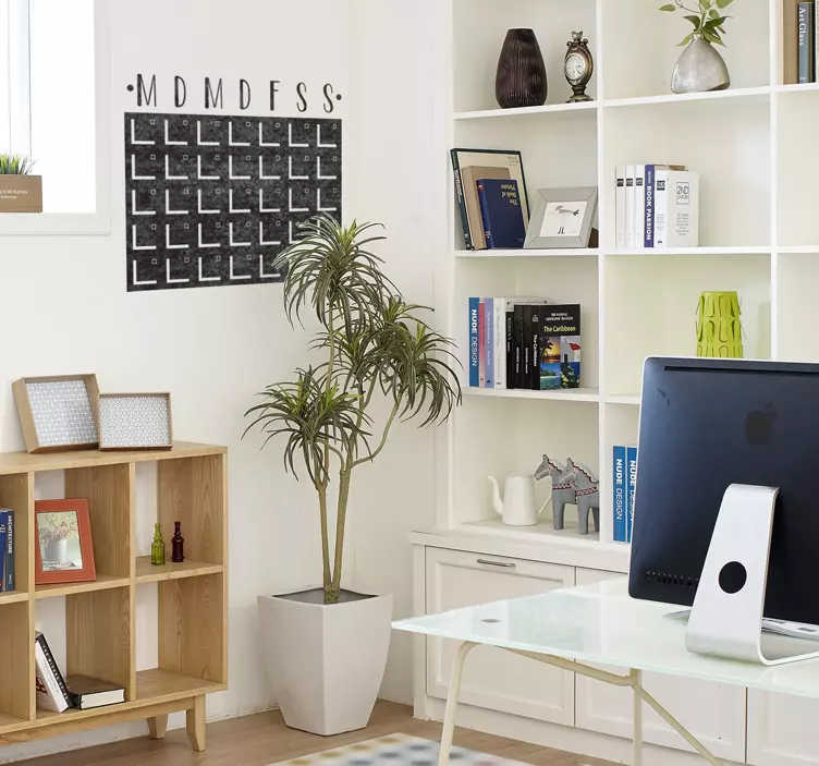 Autocollant tableau noir planificateur mensuel - TenStickers