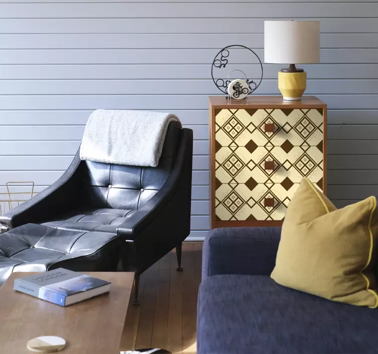 Adhésif meuble motif en losange mapuche - TenStickers