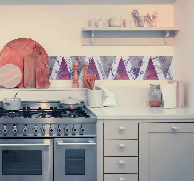 Autocollant frise triangles couleur lavande - TenStickers