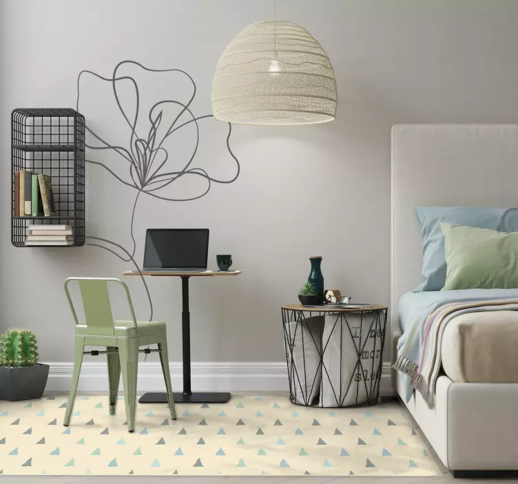 Sticker mural salon fleur ornementale - TenStickers