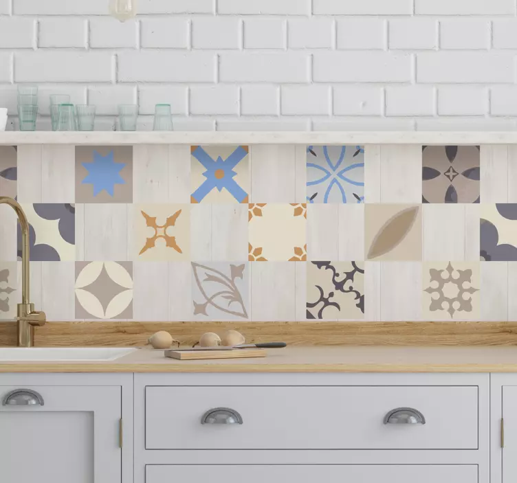 Sticker pour Carrelage Tuile hydraulique - TenStickers