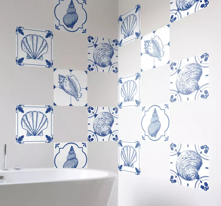 Sticker Salle de Bain Ensemble de Coquillages - TenStickers