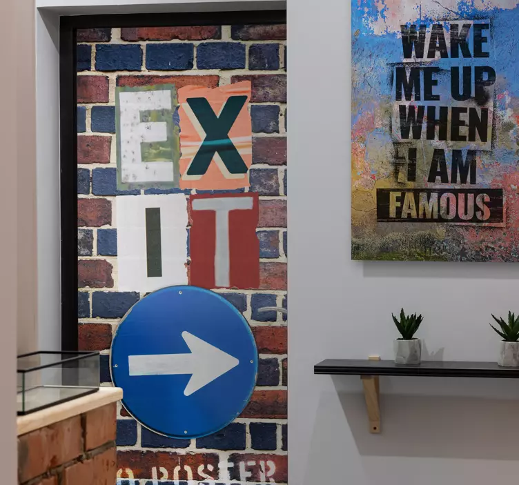 Autocollant porte panneau sortie style urbain - TenStickers