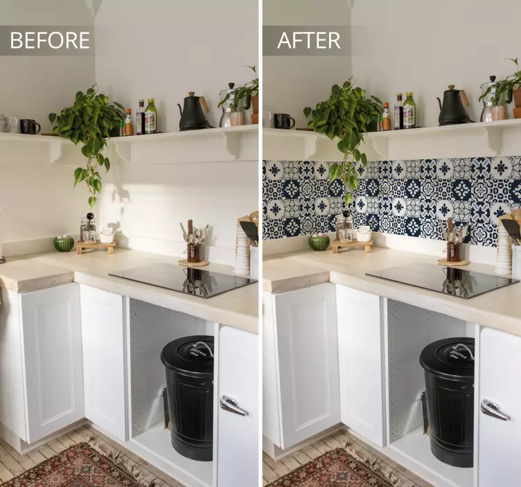 Sticker cuisine Carrelage Carreaux de ciment piano - TenStickers