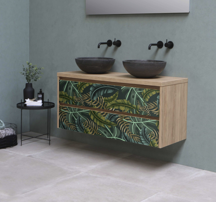 Papier autocollant meuble feuille tropical - TenStickers