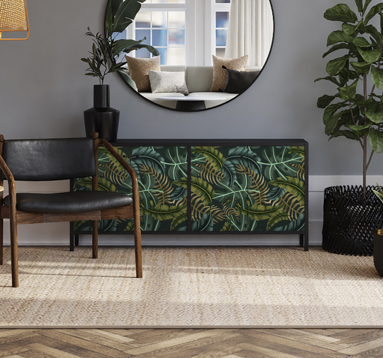 Papier autocollant meuble feuille tropical - TenStickers