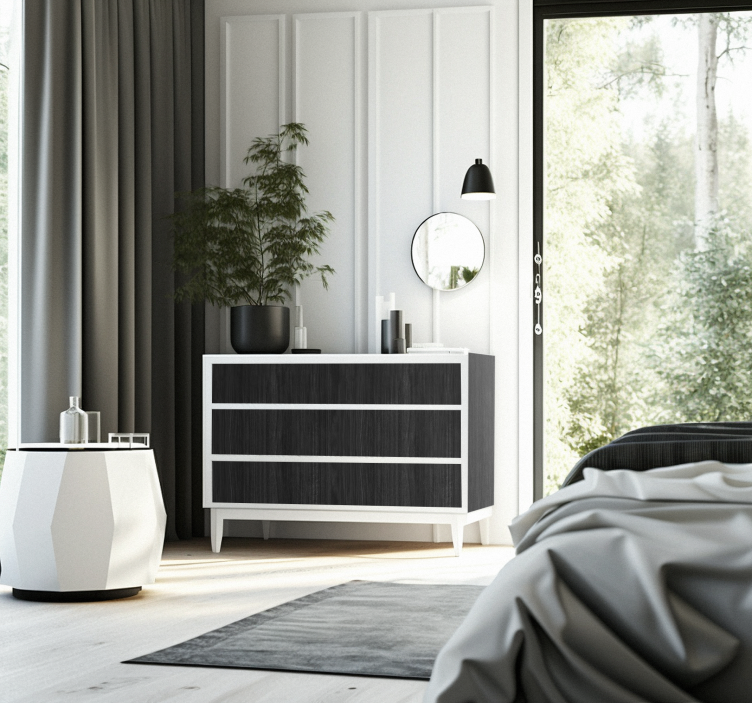 Adhésif meuble effet bois noir - TenStickers