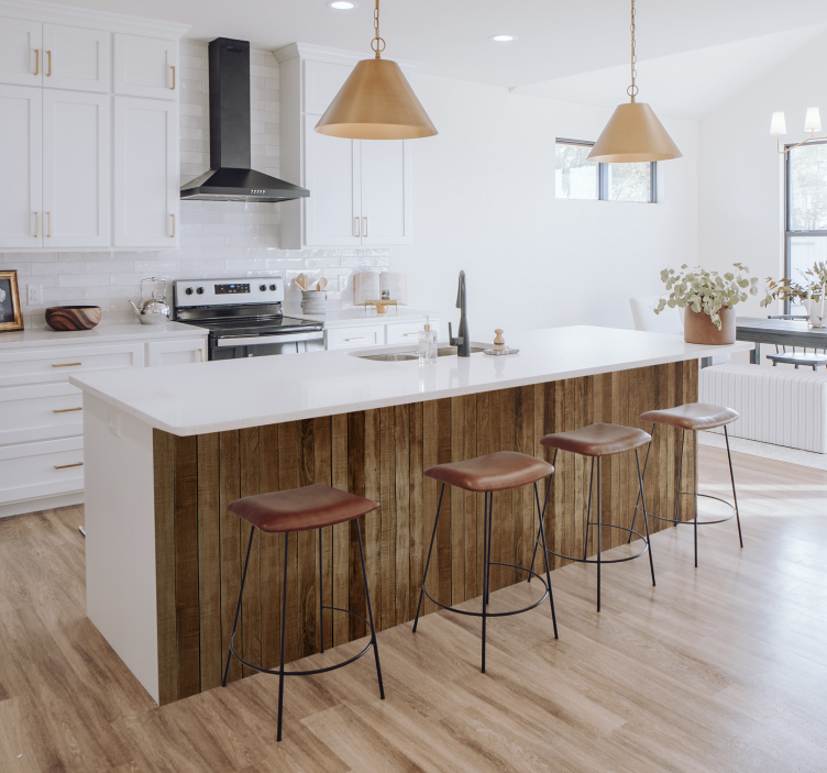 Papier autocollant meuble effet listons de bois - TenStickers