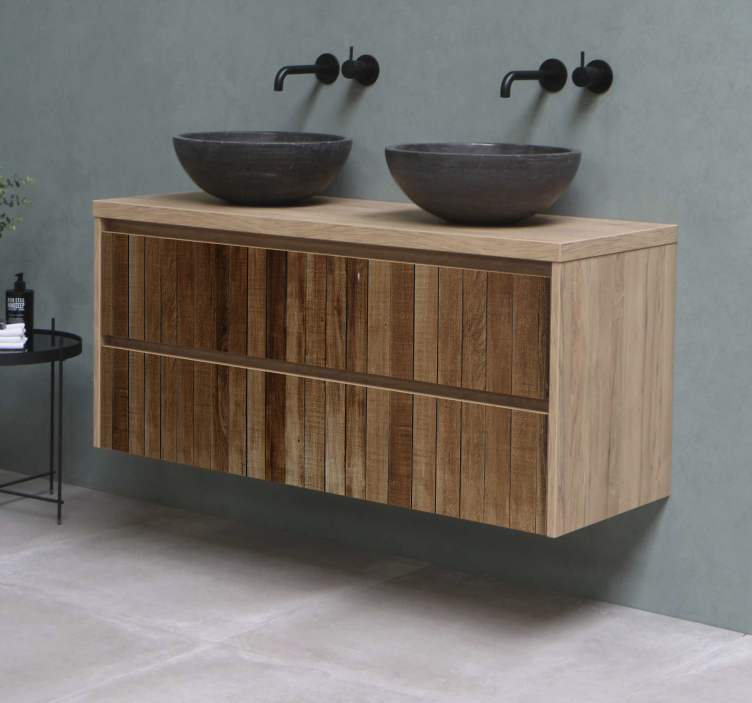 Papier autocollant meuble effet listons de bois - TenStickers