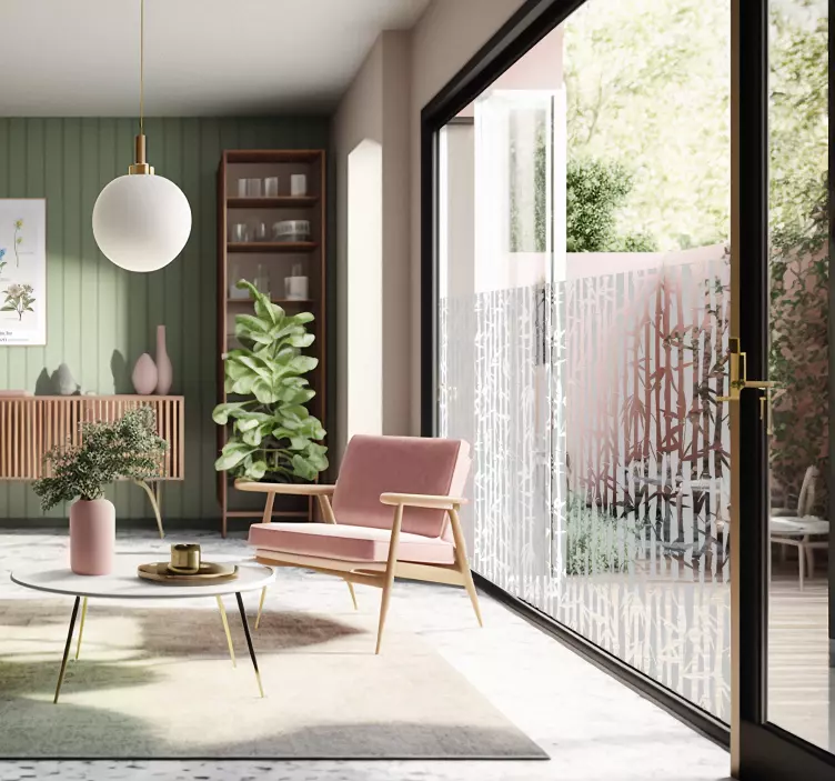 Sticker fenêtre silhouette de bambous - TenStickers