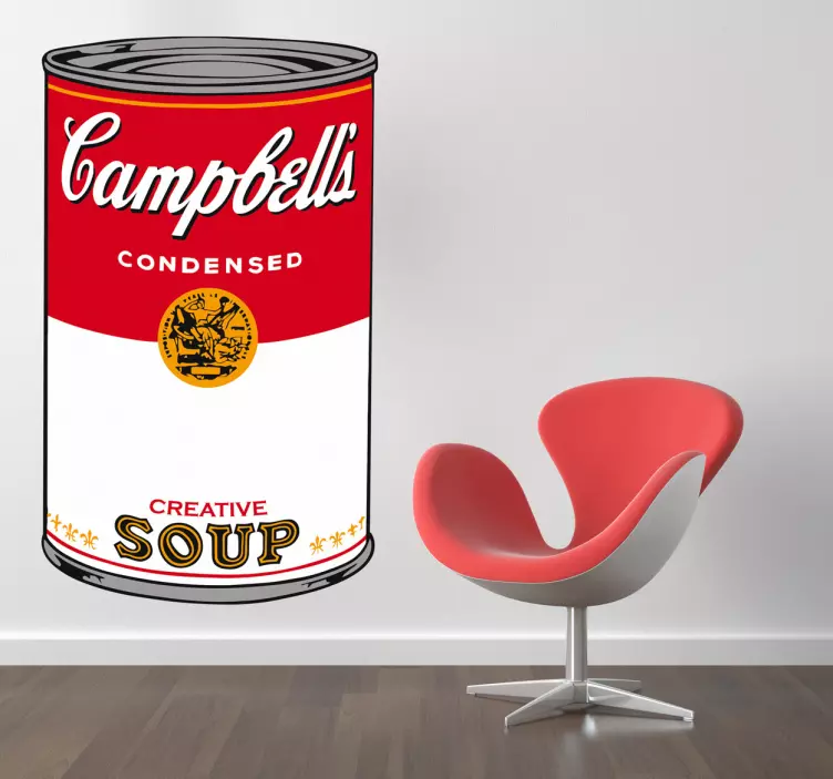 Sticker vintage soupe Campbell Warhol - TenStickers