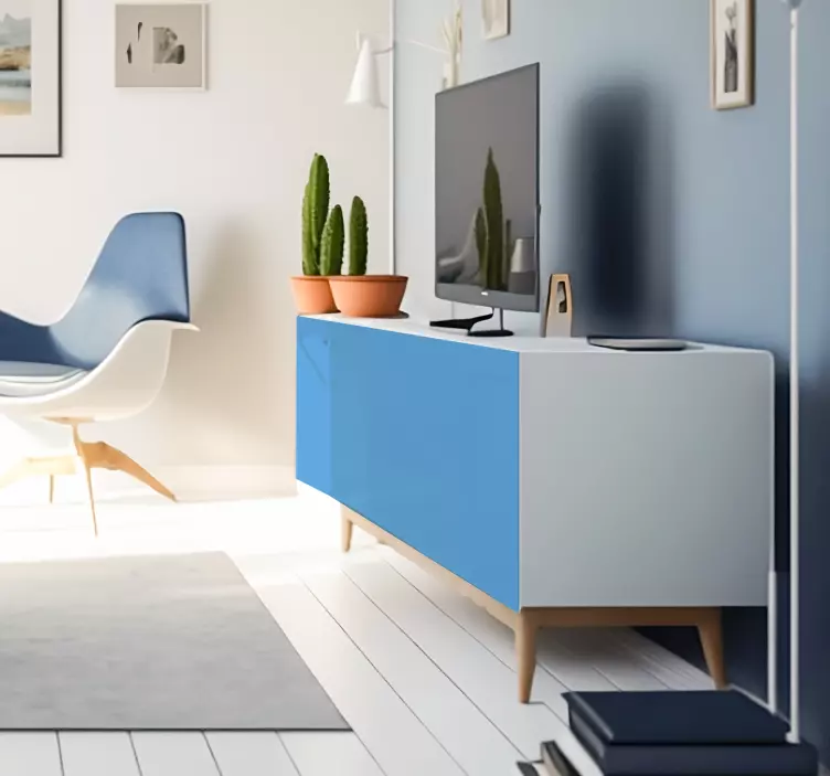 Papier adhésif pour meuble de couleur bleu - TenStickers