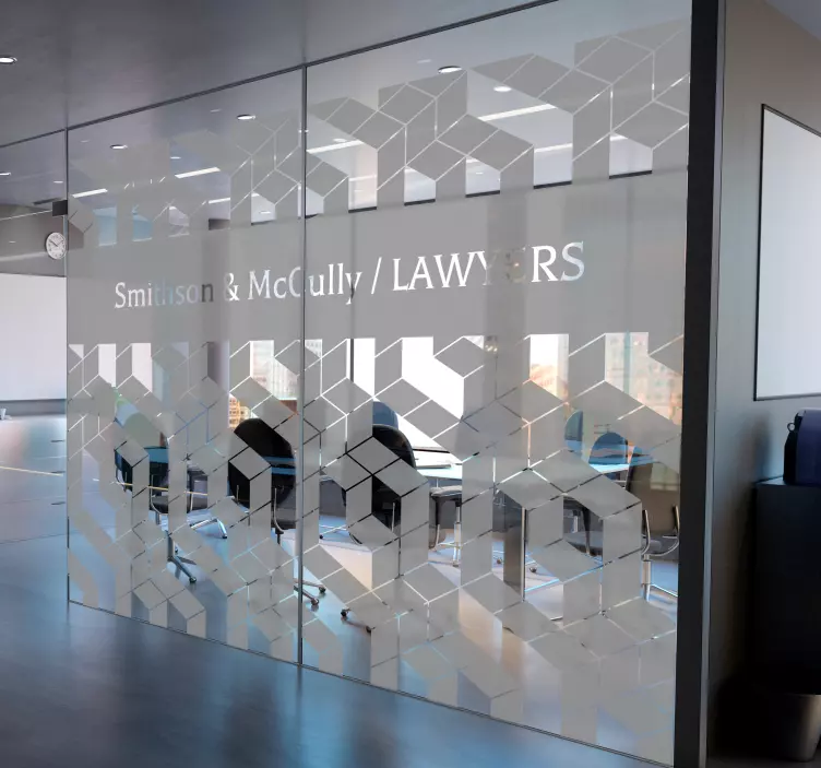 Sticker bureau modèle géométrique de cubes - TenStickers