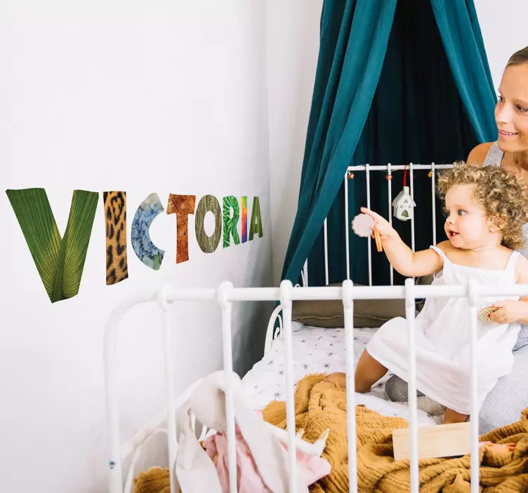 Autocollant prénom lettres effet jungle - TenStickers