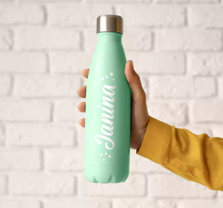 Sticker personnalisé bouteille d'eau avec nom - TenStickers