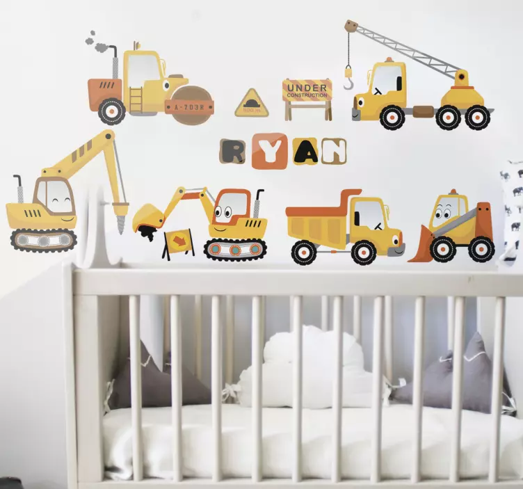 Digger set jouet mural ticker - TenStickers