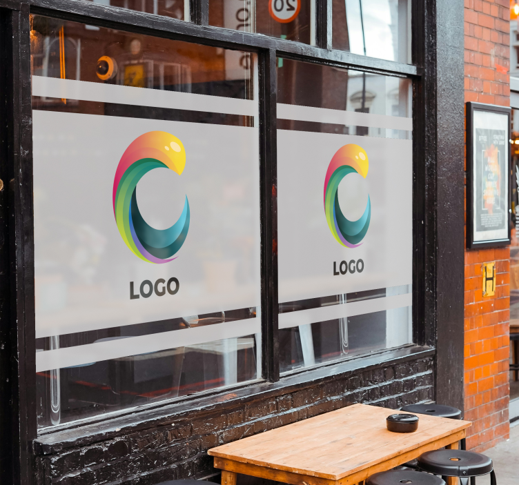 Sticker fenêtre logo sur fond translucide - TenStickers