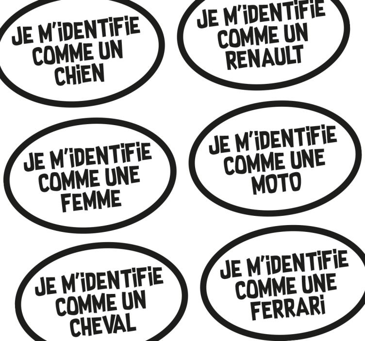 Sticker voiture je m'identifie comme - TenStickers