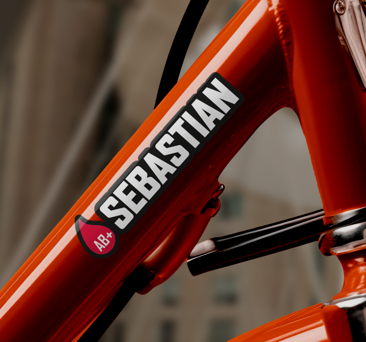 Autocollant vélo drapeau avec nom groupe sanguin - TenStickers