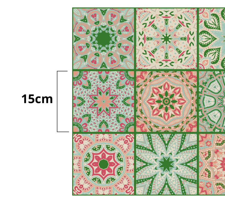 Sticker Meuble carrées tons bleus et verts - TenStickers