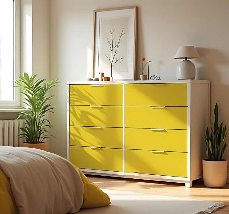 Sticker couleur uni jaune brillant mat - TenStickers