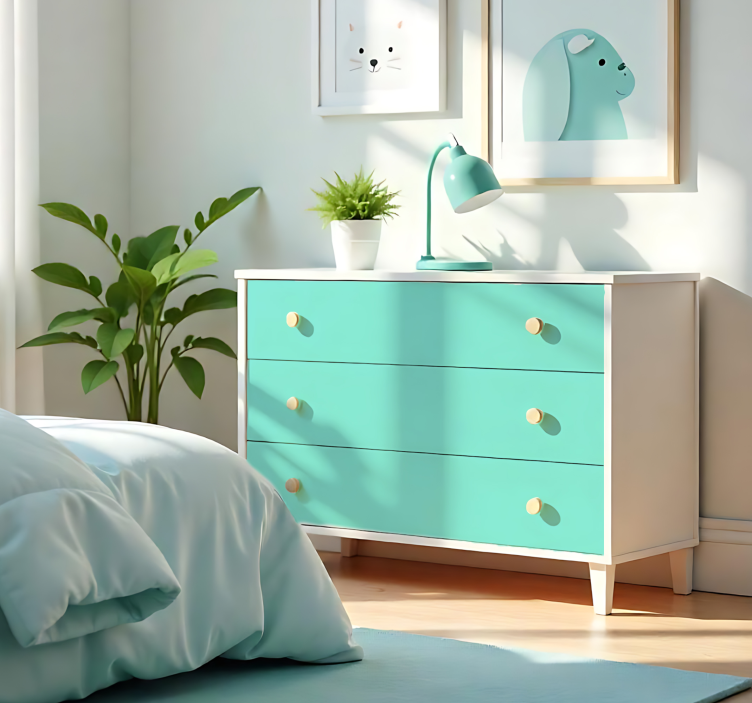 Sticker couleur uni turquoise clair mat - TenStickers