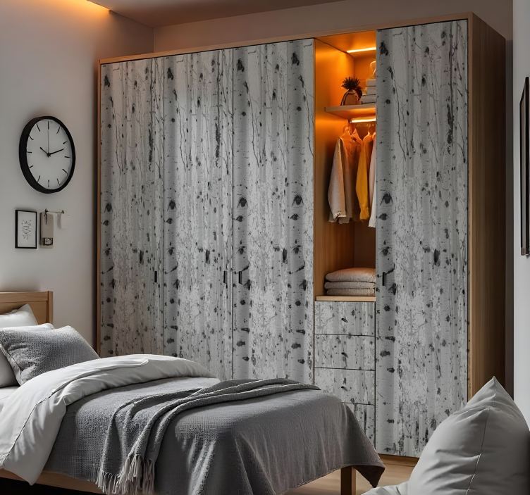 Adhésif meuble arbres noirs et blancs - TenStickers