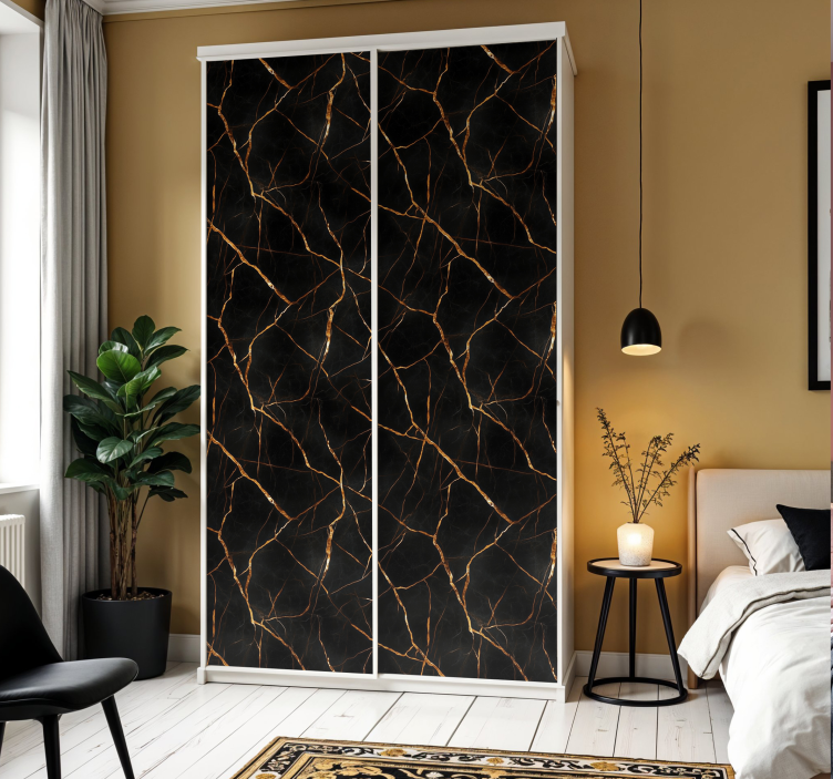 Papier autocollant meuble marbre noir - TenStickers