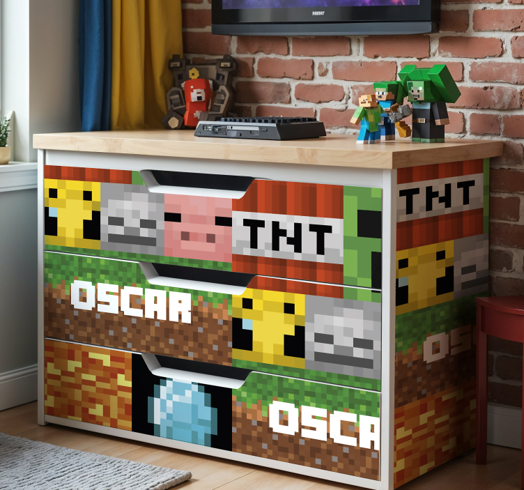 Adhésif meuble motif géométrique de jeu - TenStickers