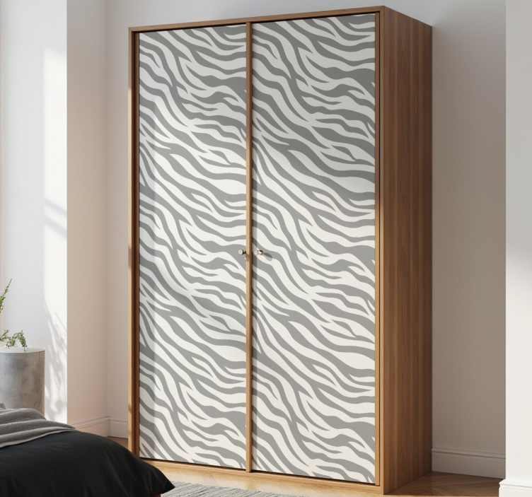 Adhésif meuble zèbre gris - TenStickers