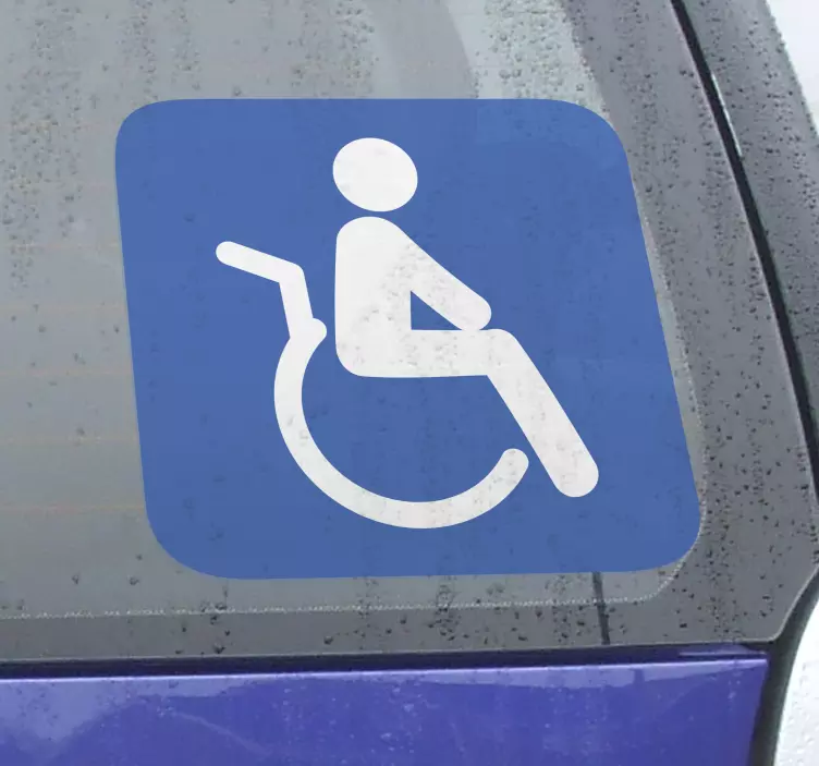 Autocollant voiture signalisation personnes invalides - TenStickers
