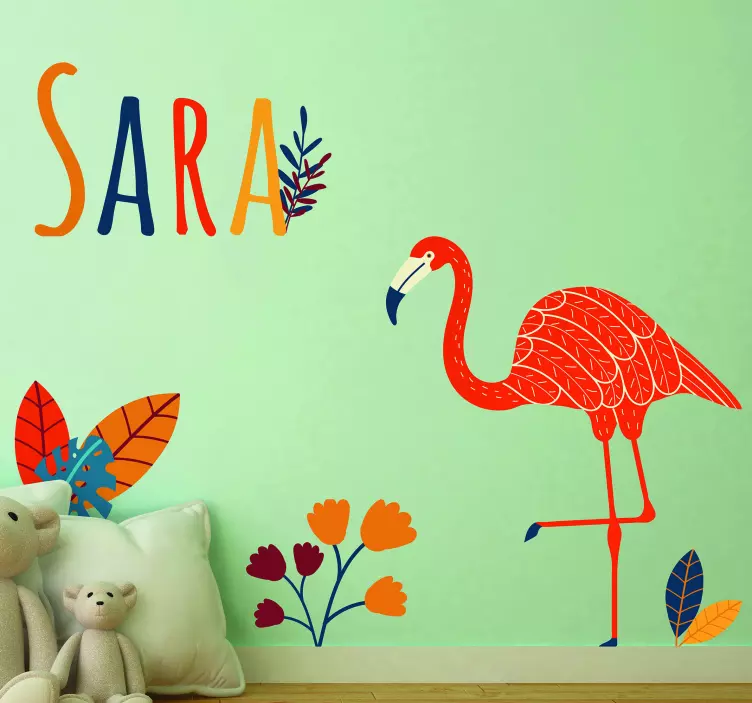 Autocollant animal de compagnie flamant rose personnalisé - TenStickers