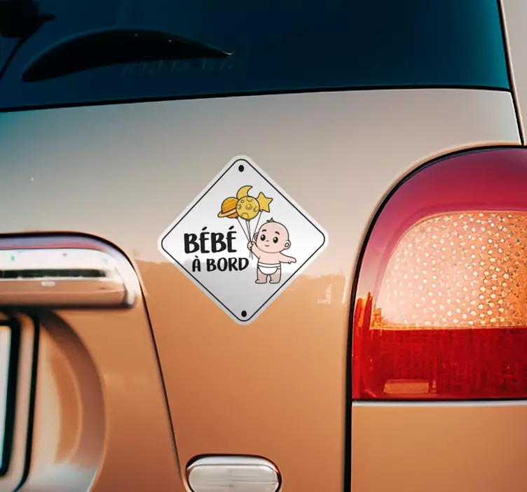 Autocollant dessin animé bébé à bord - TenStickers