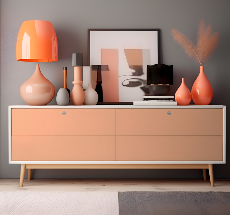 Papier autocollant meuble couleur unie Peach Fuzz - TenStickers