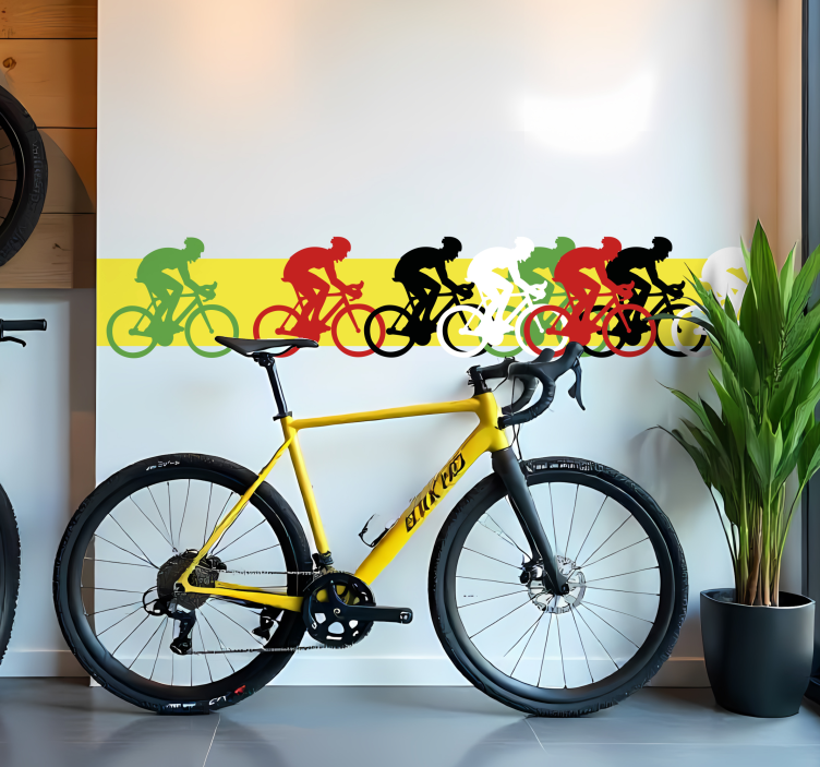 Sticker cycliste frontière du peloton - TenStickers