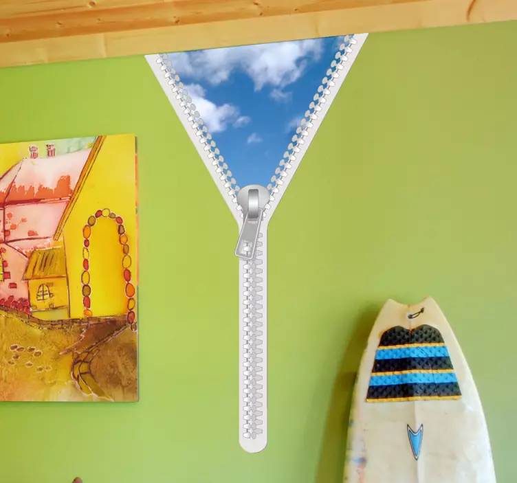 Autocollant Mural 3D Fermeture Eclair Ciel - TenStickers