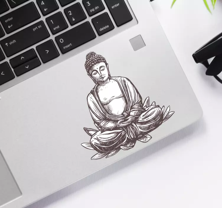 Sticker ordinateur portable Bouddha pad tactile - TenStickers
