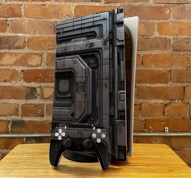 Sticker PS5 texture métallique vaisseau spatial - TenStickers