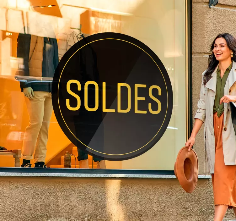 Sticker soldes promotion de forme circulaire - TenStickers