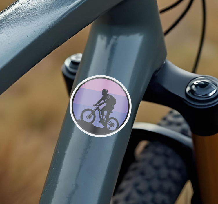 Autocollant vélo coucher de soleil violet - TenStickers