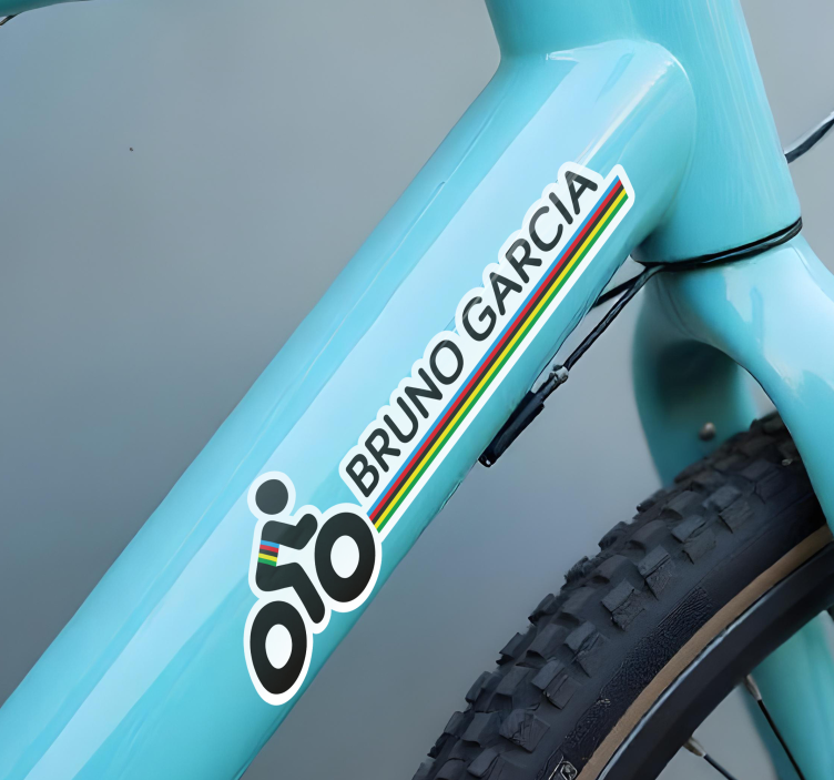 Autocollant vélo couleurs et nom du champion du monde - TenStickers