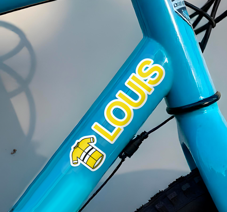 Autocollant vélo maillot cycliste jaune personnalisé - TenStickers