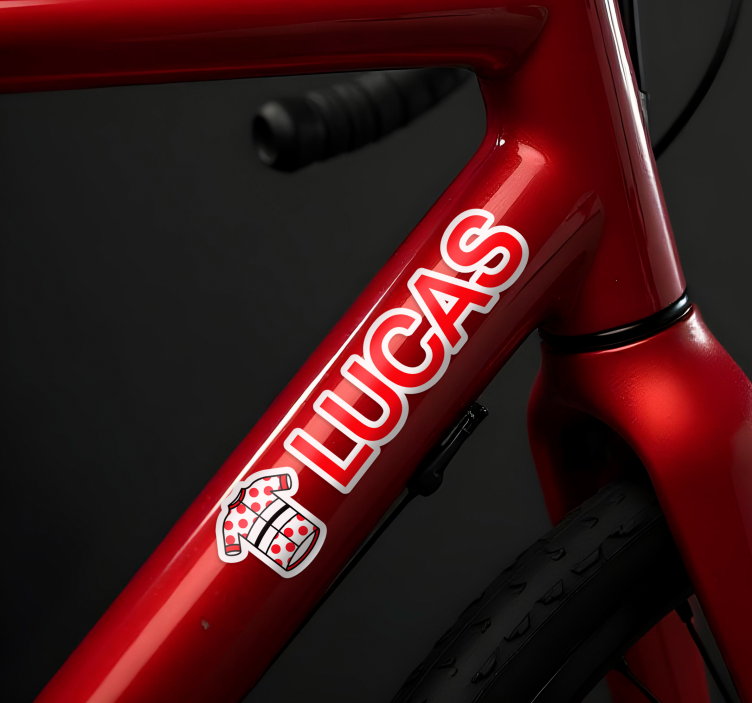 Autocollant vélo maillot cycliste rouge personnalisé - TenStickers