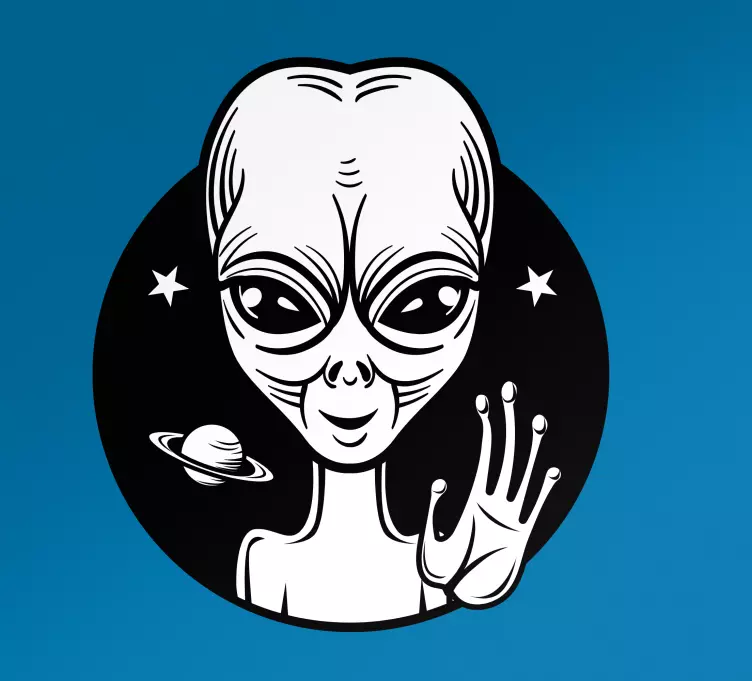 Sticker voiture trompe l'œil trou avec un extraterrestre - TenStickers