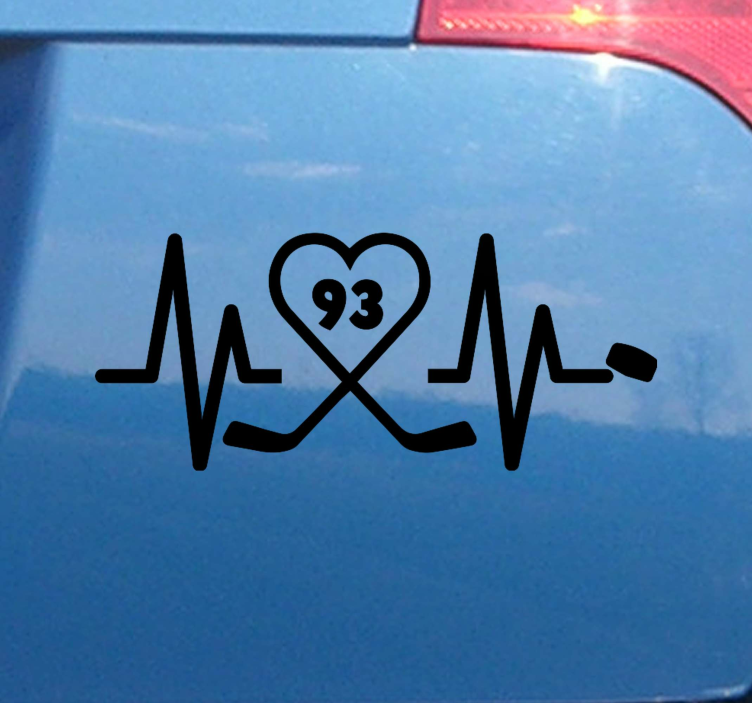 Autocollant voiture hockey sur pouls cardiaque - TenStickers