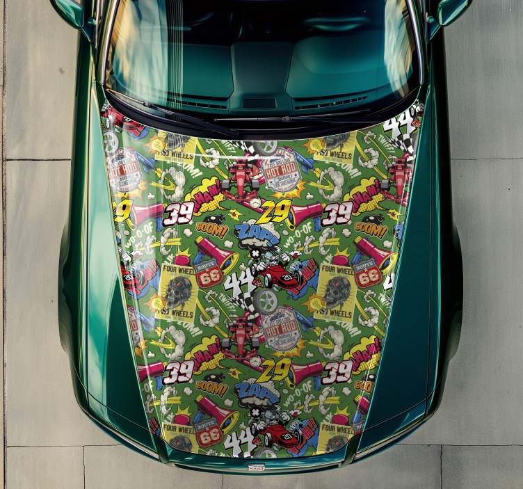 Autocollant voiture multicolore pour capot - TenStickers