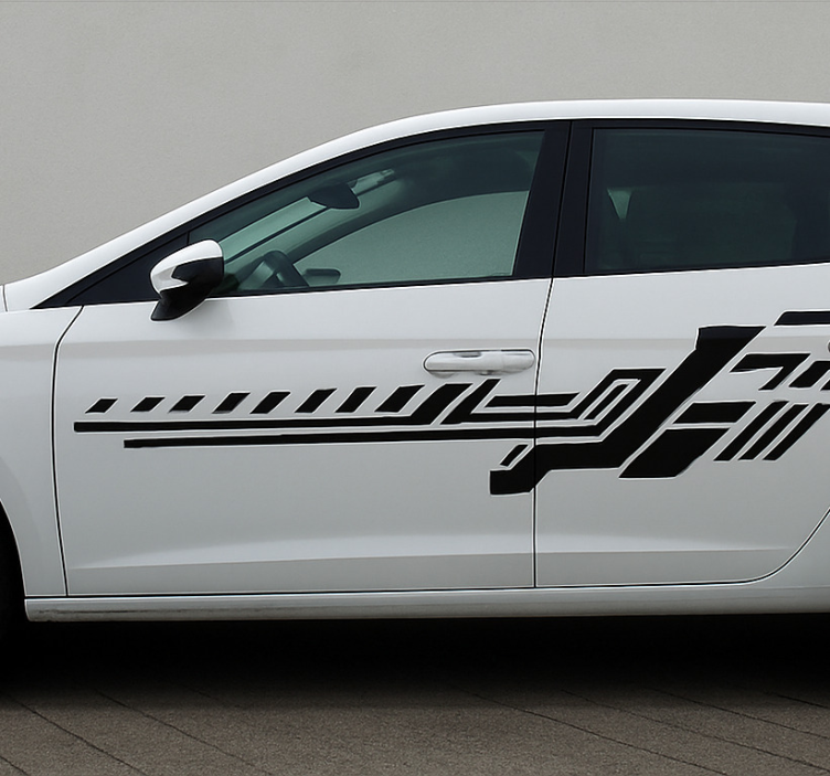 Autocollant voiture rayures noires tribales - TenStickers