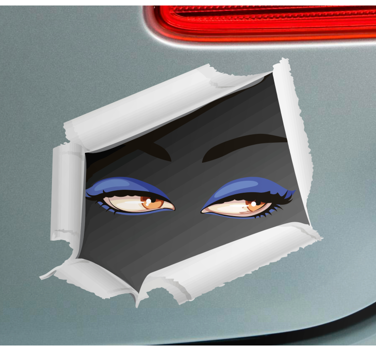 Autocollant voiture yeux de femme réalistes furtivement - TenStickers