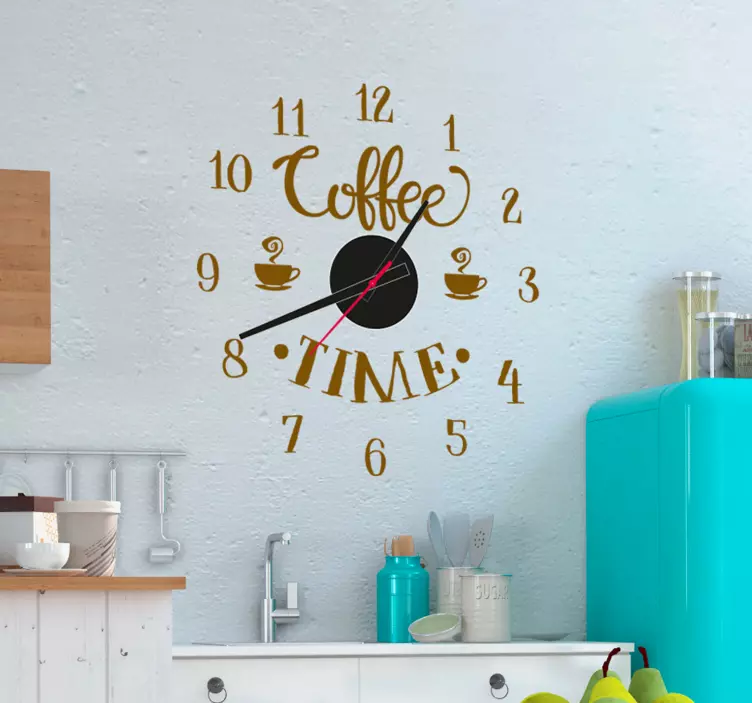 Horloge Sticker L'heure du café - TenStickers