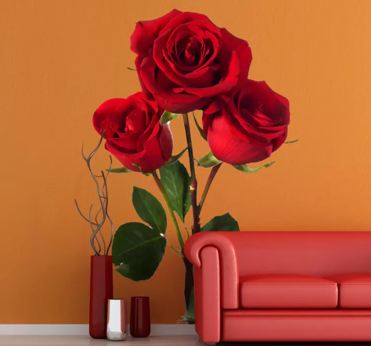 Photo murale roses rouges - TenStickers